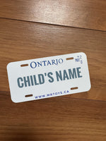 Childs Custom License Plate