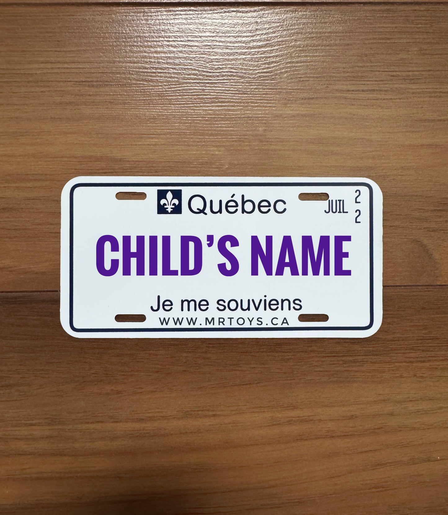 Childs Custom License Plate