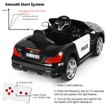 Best 2023 12V Mercedes-Benz SL500 Kids Ride On Police Car with LED Siren Lights with Remote Control - mrtoyscanada