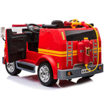 Best 12V Ride on Fire Truck 2 Seater Kids Ride On Car with Water Blaster and Remote Control - mrtoyscanada