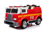 Best 12V Ride on Fire Truck 2 Seater Kids Ride On Car with Water Blaster and Remote Control - mrtoyscanada