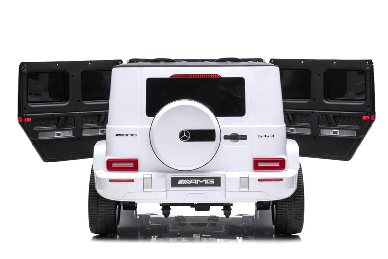 Best 24V Mercedes Benz AMG G63 G Wagon 2 Seater Kids Ride On Car With Remote Control White - mrtoyscanada