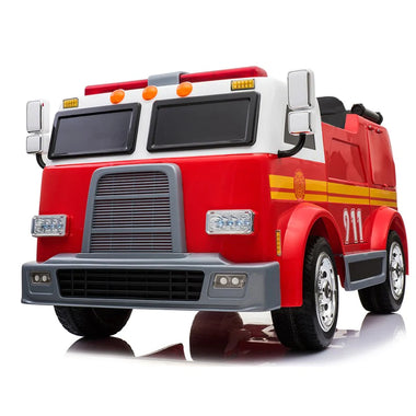 Best 12V Ride on Fire Truck 2 Seater Kids Ride On Car with Water Blaster and Remote Control - mrtoyscanada