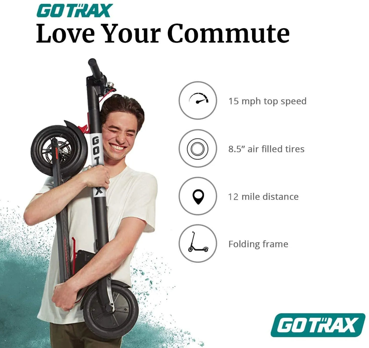 Best Gotrax GXL V2 Electric Scooter, 8.5" Pneumatic Tire EABS and Rear Disk Brake, - mrtoyscanada