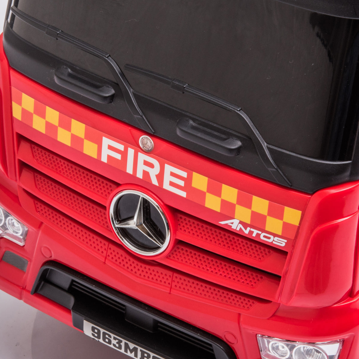 Push Mercedes Antos Fire Truck Foot-to-Floor Ride-On for Kids