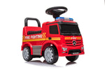 Push Mercedes Antos Fire Truck Foot-to-Floor Ride-On for Kids