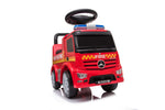Push Mercedes Antos Fire Truck Foot-to-Floor Ride-On for Kids