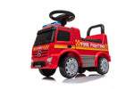 Push Mercedes Antos Fire Truck Foot-to-Floor Ride-On for Kids
