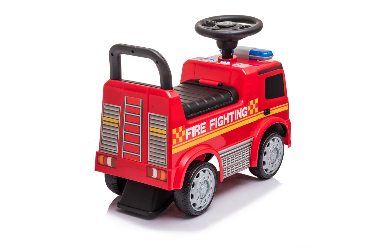 Push Mercedes Antos Fire Truck Foot-to-Floor Ride-On for Kids