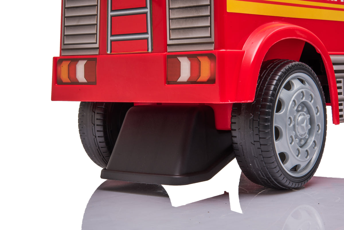 Push Mercedes Antos Fire Truck Foot-to-Floor Ride-On for Kids
