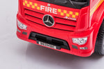 Push Mercedes Antos Fire Truck Foot-to-Floor Ride-On for Kids