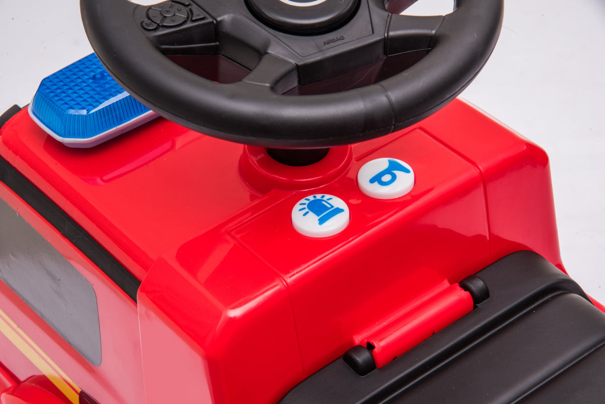 Push Mercedes Antos Fire Truck Foot-to-Floor Ride-On for Kids