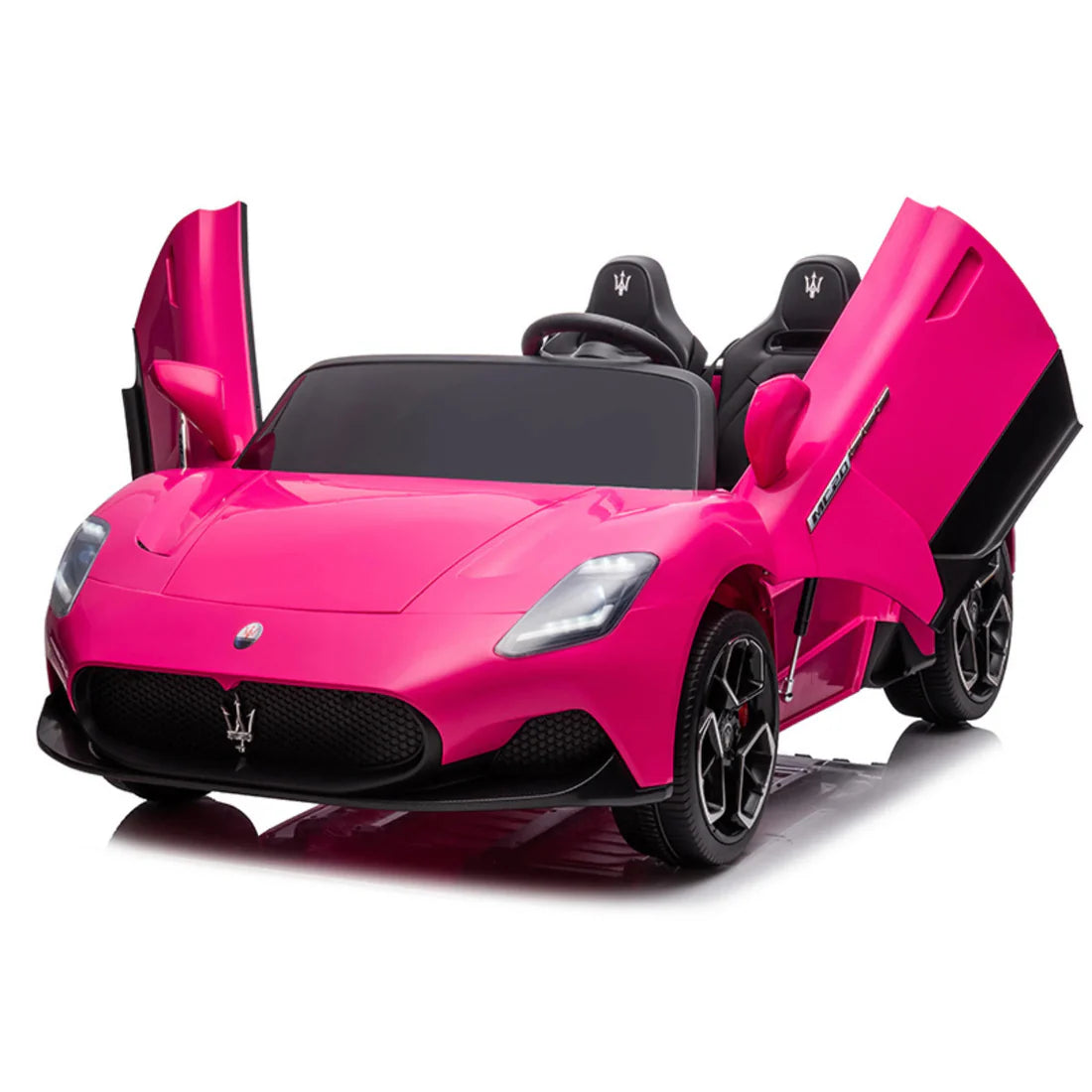 Licensed Maserati MC20 S315 24V 4x4 Two Seater Ride On Car Leather Seat Rubber Wheel Pink