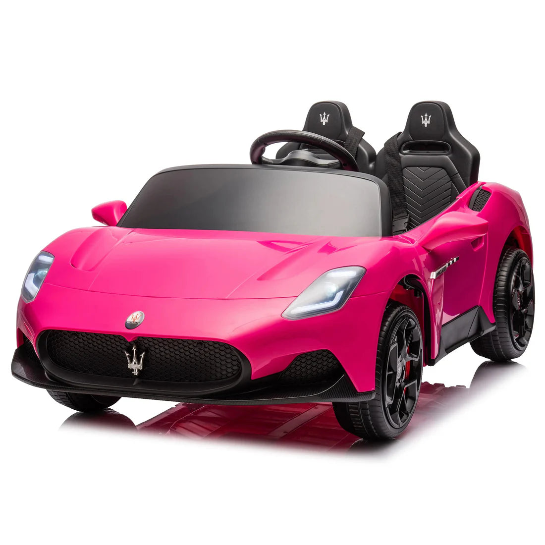 Licensed Maserati MC20 S315 24V 4x4 Two Seater Ride On Car Leather Seat Rubber Wheel Pink