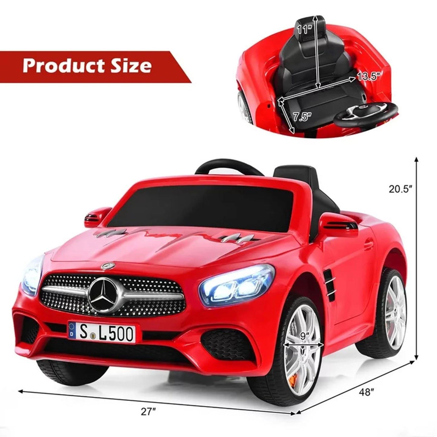 Mercedes-Benz SL500 12V Kids Ride-On Car – Uenjoy