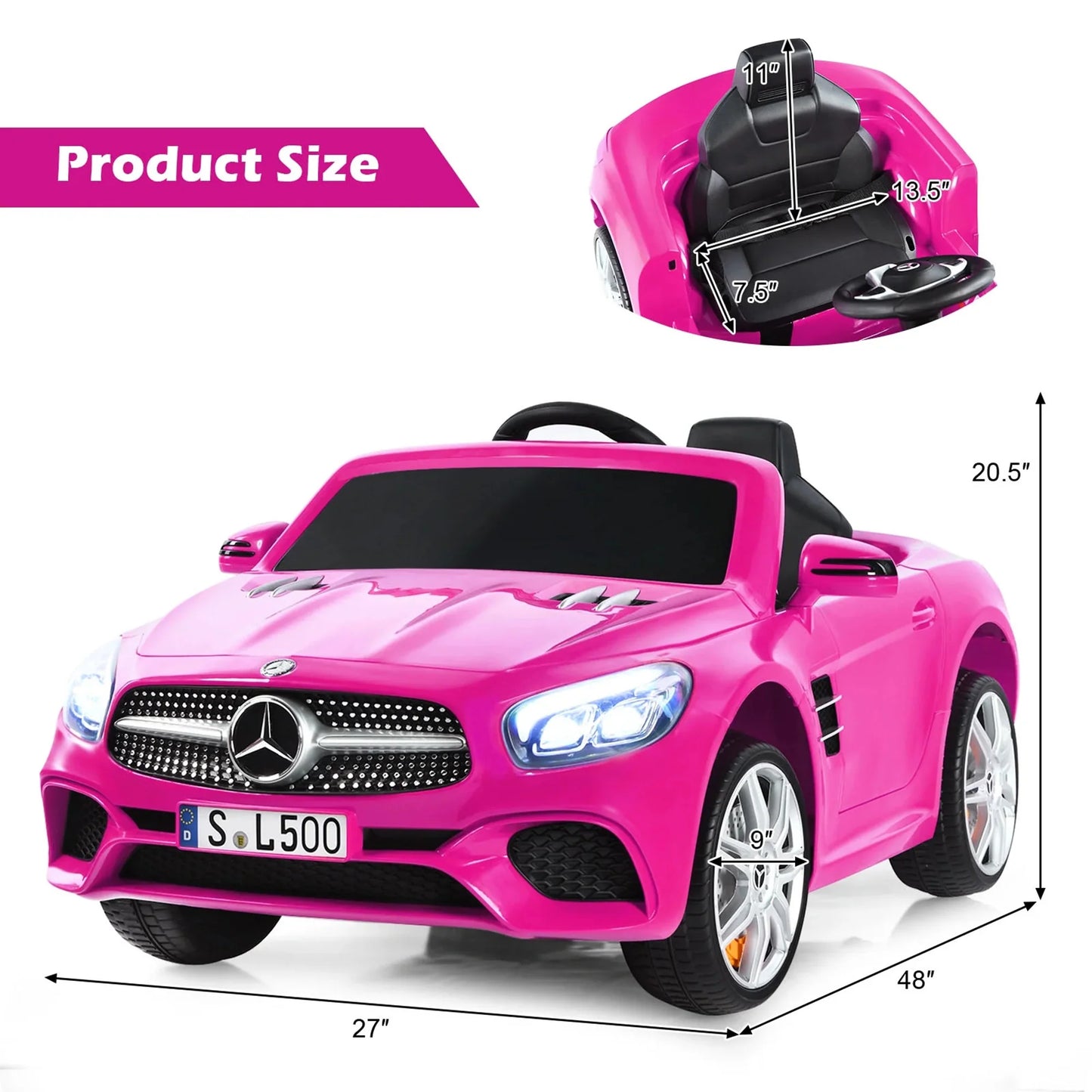 Mercedes-Benz SL500 12V Kids Ride-On Car – Uenjoy