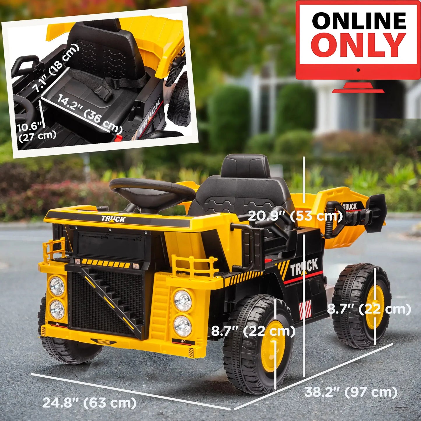 12V Kids Ride-On Dump Truck – Construction Fun for Ages 1–4