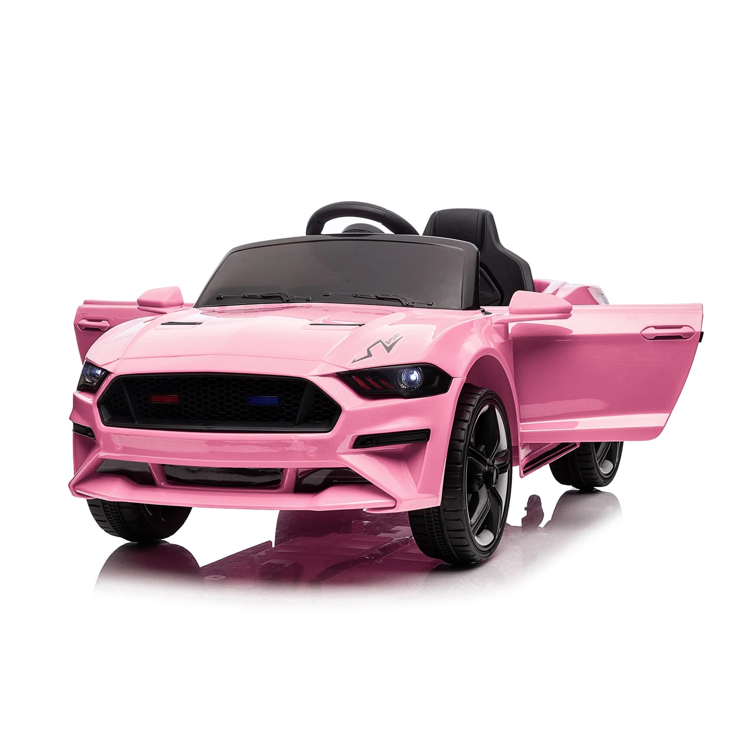 2023 Mustang Kids Ride On Cars With Remote Control Upgraded Leather Seats  And Rubber Tires.