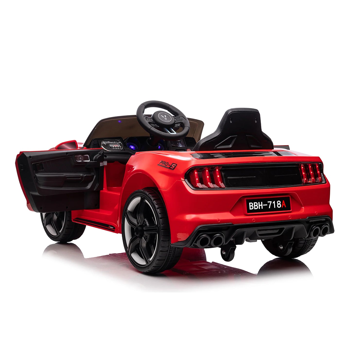 2023 Mustang Kids Ride On Cars With Remote Control Upgraded Leather Seats  And Rubber Tires.