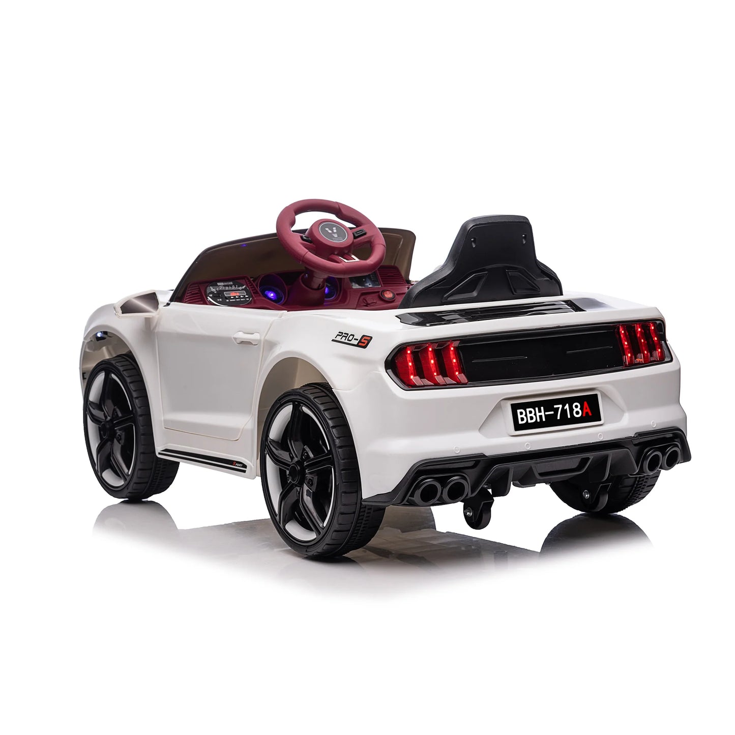 2023 Mustang Kids Ride On Cars With Remote Control Upgraded Leather Seats  And Rubber Tires.