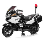 24V Police Officer Ride-On Motorcycle w/ Removable Stabilizing Wheels, SD, USB