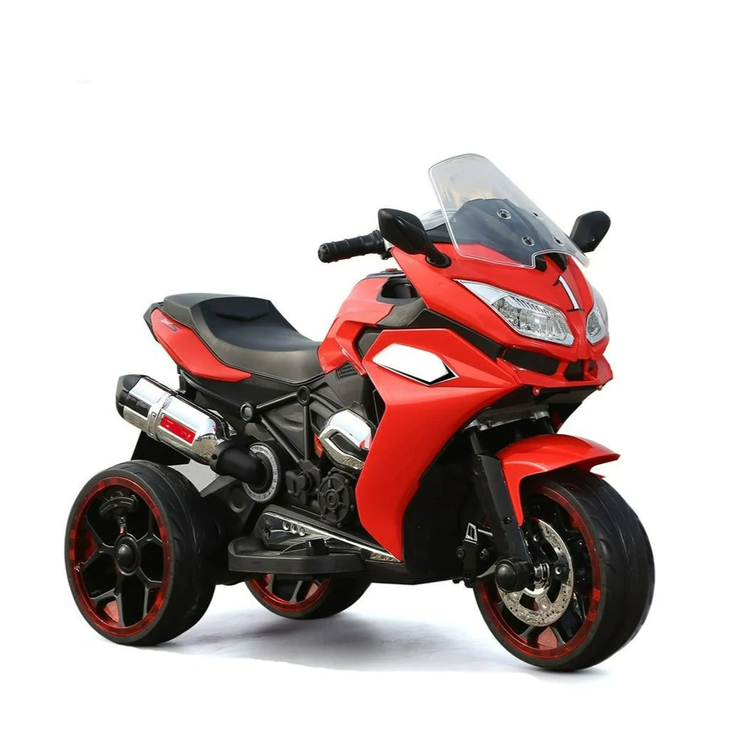 Electric Motorcycle for Kids with Lighting Wheels MP3 Function and Realistic Design Red